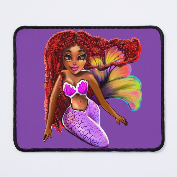 Item preview, Mermaid with flowing red locks lit up, African American woman  designed and sold by Artonmytee.