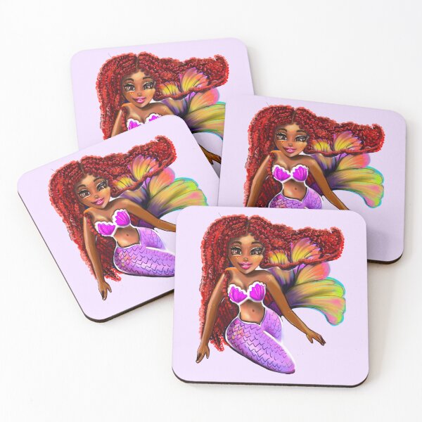 Item preview, Mermaid with flowing red locks lit up, African American woman  designed and sold by Artonmytee.