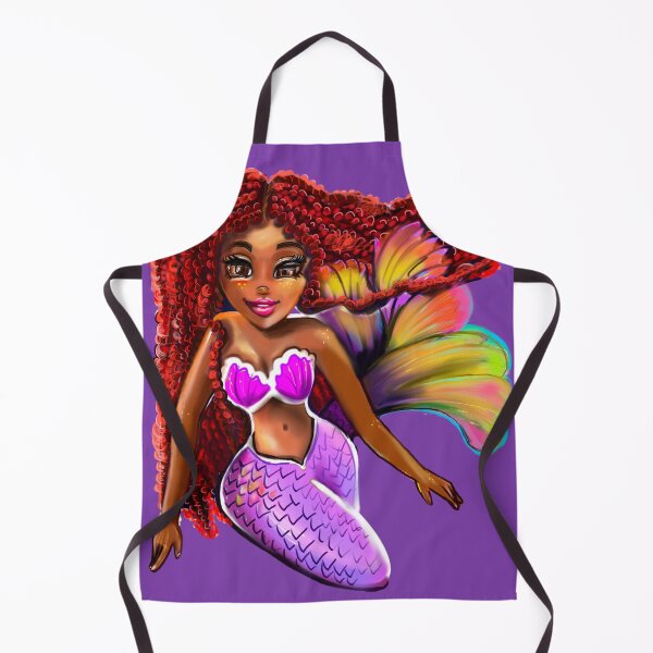 Item preview, Mermaid with flowing red locks lit up, African American woman designed and sold by Artonmytee.