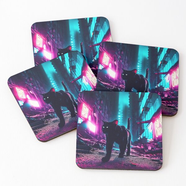 Item preview, Black cat neon designed and sold by CatandRocknRoll.