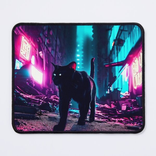 Item preview, Black cat neon designed and sold by CatandRocknRoll.