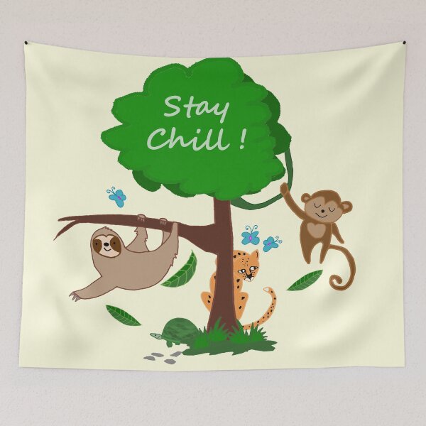 Item preview, Stay Chill ! Sloth & Monkey Hanging Out! designed and sold by BlissDrizzle.