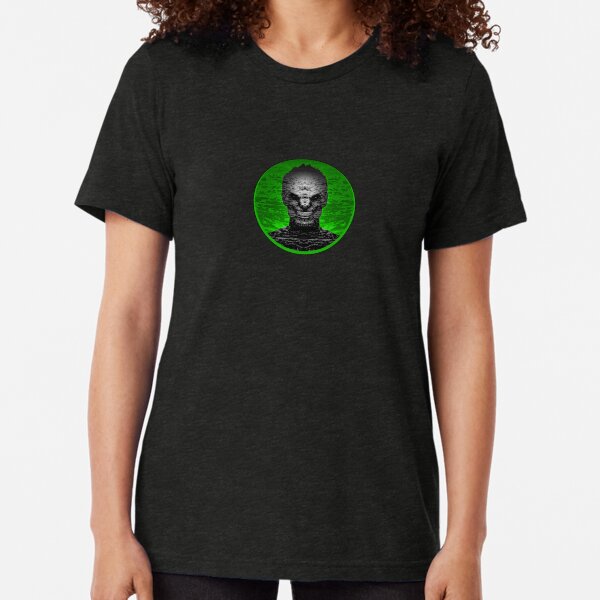 NOCTURNAL TRANSMISSIONS - smile artwork Patreon GREEN Tri-blend T-Shirt