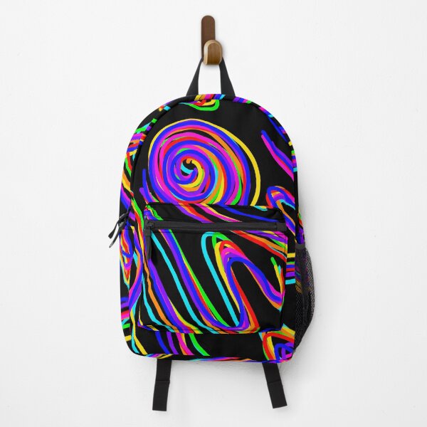 Artikelvorschau, Psychedelische Regenbogenschnörkel und Spiralen und Wellen entworfen und verkauft von Suzanne Uchytil.