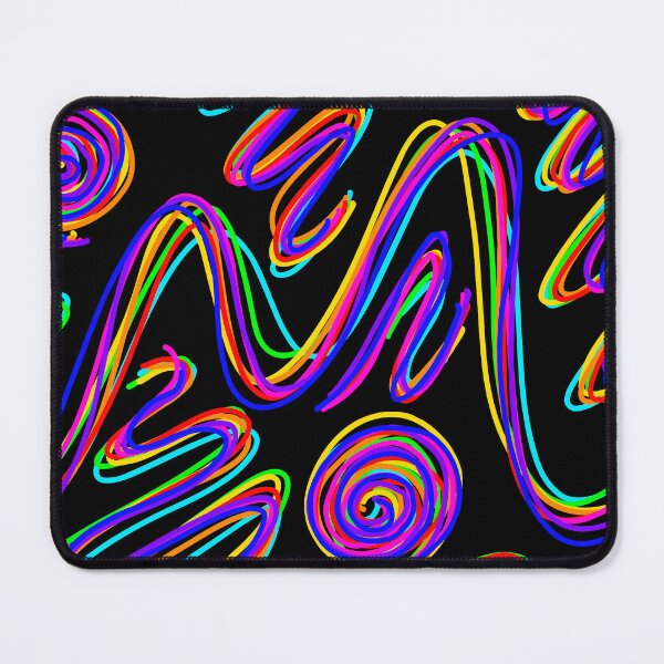 Aperçu de l'œuvre Squiggles arc-en-ciel psychédéliques et spirales et vagues créée et vendue par Suzanne Uchytil.
