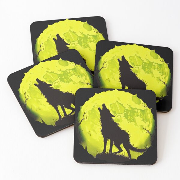 Item preview, Roaring Wolf in Green Moon designed and sold by JojoArtEvo.