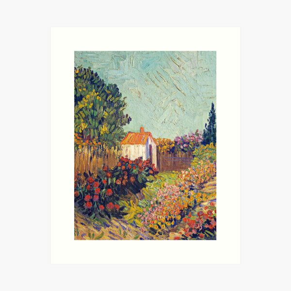 Vintage French Impressionist Floral Garden Country/Farmhouse Landscape Oil Painting | P310 Art Print