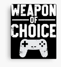 Weapon Of Choice Funny Game Controller Gamer Canvas Print