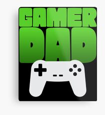 Gamer Dad Funny Retro Console Gaming Metal Print