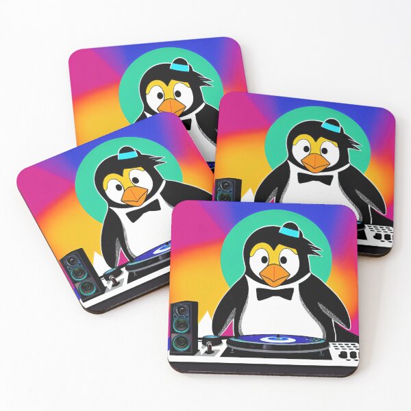 Item preview, DJ Flipperfeet, Penguin DJ, Party designed and sold by macvoodoodesign.