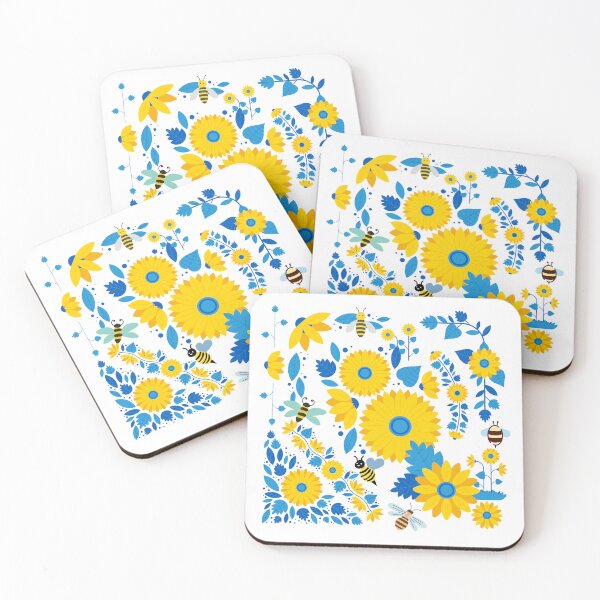 Item preview, Cheerful Sunflowers and Bees Pattern designed and sold by ichirochen.