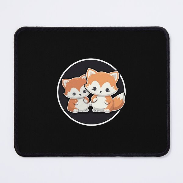 Item preview, Happy Baby and Mommy Fox | Black | Cute, Smiling, Anime, Cartoon, Manga, Aesthetic, Animals, Japanese, Kawaii, Love designed and sold by FantasySoul.
