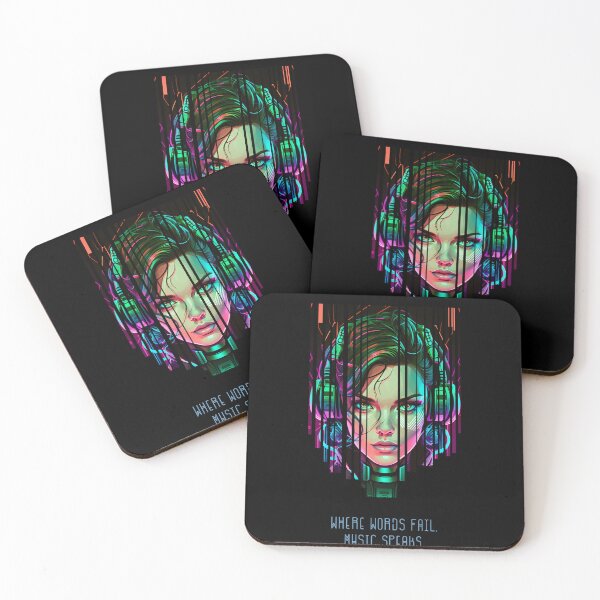 Aperçu de l'œuvre Cyber Néon DJ Fille 2 créée et vendue par badbug.