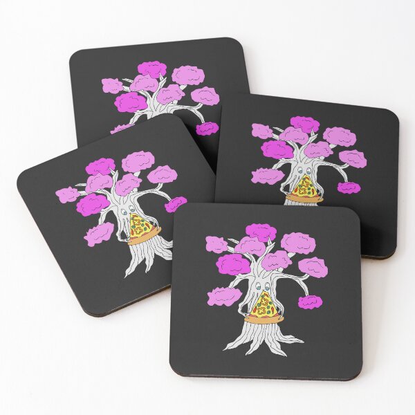 Item preview, Cute pink tree with pizza designed and sold by floofrealm.