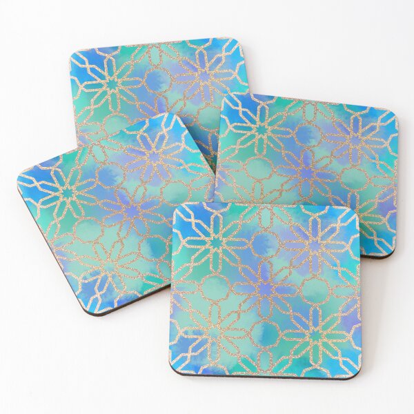 Item preview, Gold and Peacock Tie-Dye Moroccan Geometric Star  designed and sold by CreatEVEdesign.
