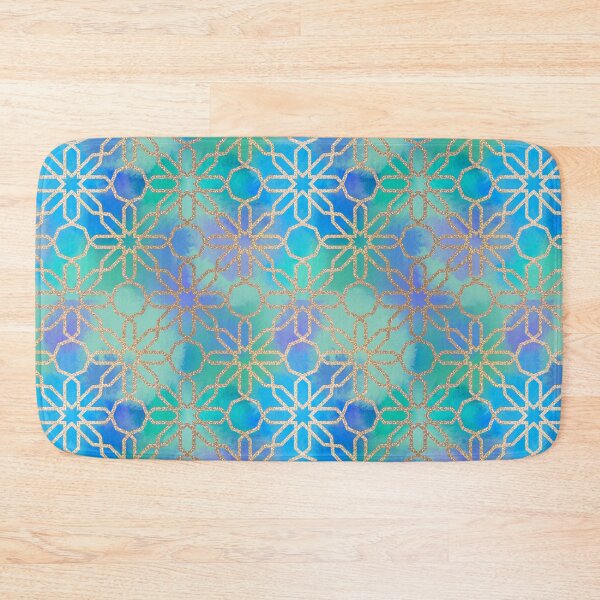 Artikelvorschau, Gold and Peacock Tie-Dye Moroccan Geometric Star  entworfen und verkauft von CreatEVEdesign.