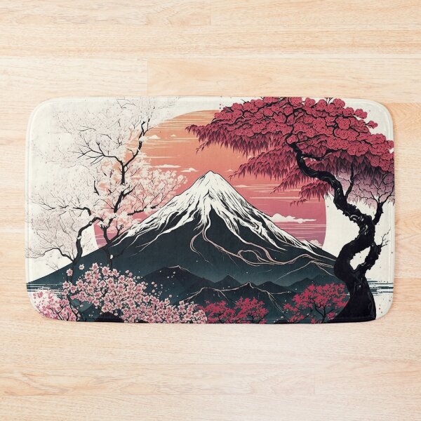 Item preview, Mount Fuji sakura Japanese oil painting style designed and sold by SceneryStudio.