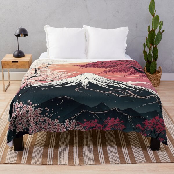 Item preview, Mount Fuji sakura Japanese oil painting style designed and sold by SceneryStudio.