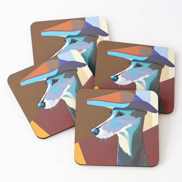 Item preview, Whippet in a Flat Cap Contemporary Art Style Portrait designed and sold by Ameiva-Apparel.