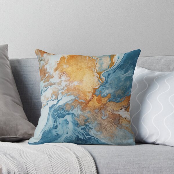 Item preview, Blue and Gold Marbled Wallpaper designed and sold by FrenchGallery.