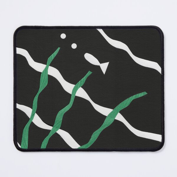 Item preview, Black and White Fish with bubbles and seaweed designed and sold by Kristy Carpenter.
