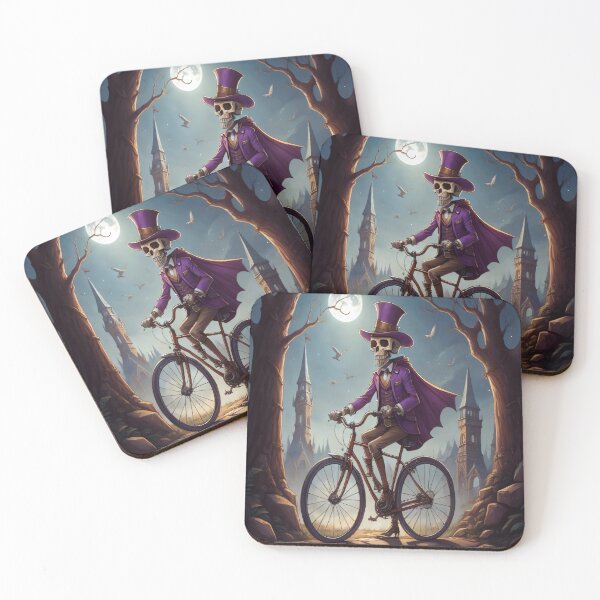 Item preview, Spooky Fun Skeleton Bicycling Through Graveyard designed and sold by shadowartsss.