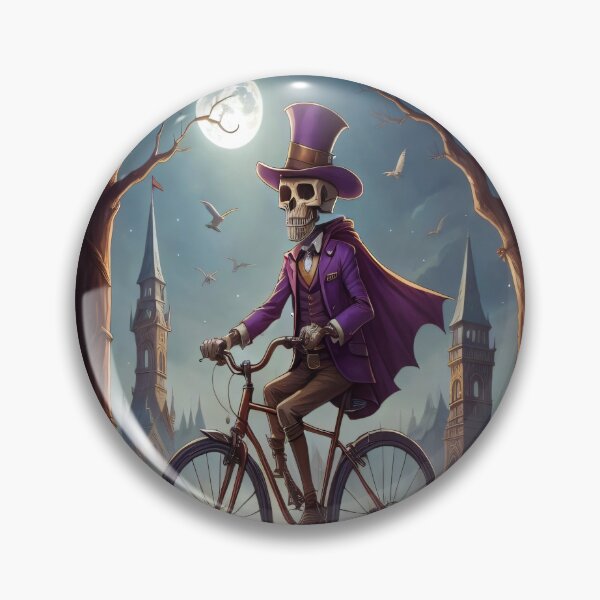 Item preview, Spooky Fun Skeleton Bicycling Through Graveyard designed and sold by shadowartsss.