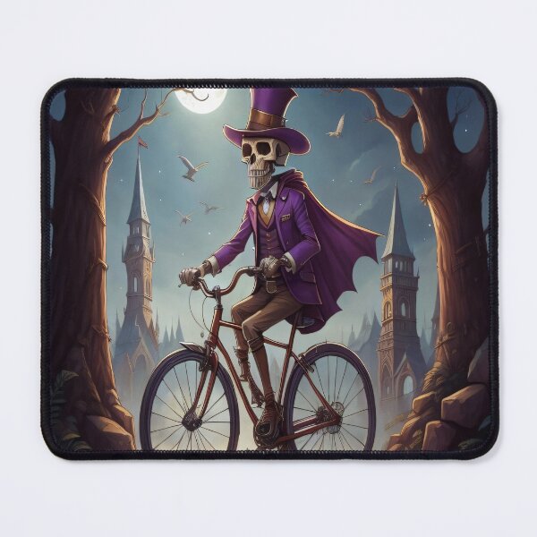 Item preview, Spooky Fun Skeleton Bicycling Through Graveyard designed and sold by shadowartsss.