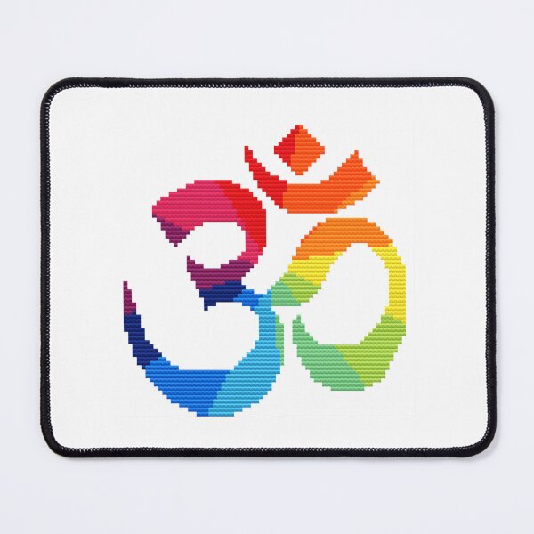 Item preview, Om Sign / Rainbow Aum Symbol / Colourful Pixel Art designed and sold by JadeMadeThis.