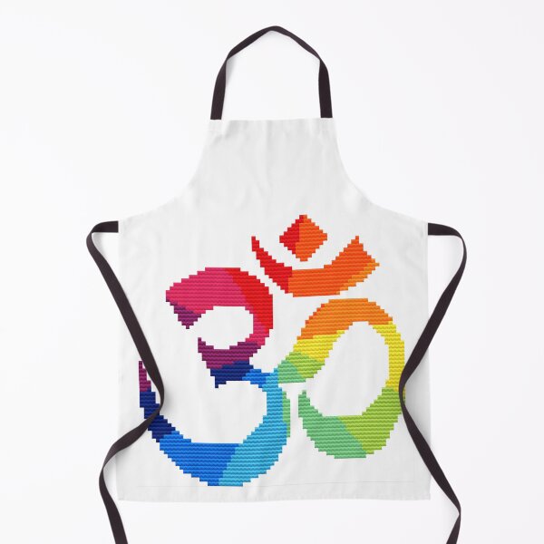 Item preview, Om Sign / Rainbow Aum Symbol / Colourful Pixel Art designed and sold by JadeMadeThis.