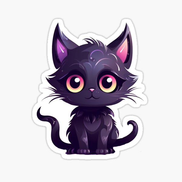 Cute Black Cat Ear Illustration Kawaii With Bell, Paint, Ear