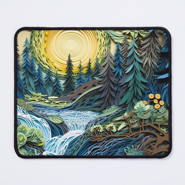 Item preview, Evening scene in a dense forest with waterfall designed and sold by nikigoessi.