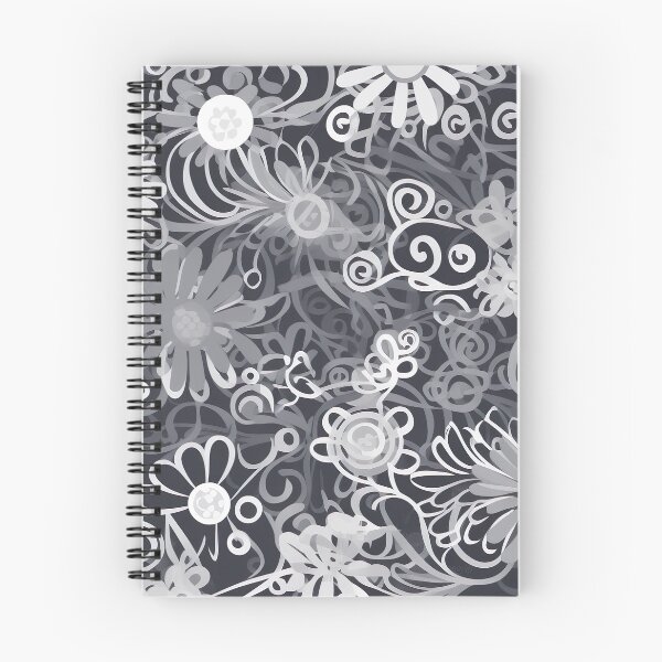 Item preview, Patrón floral gris moderno con flores blancas Ver. 4 designed and sold by MONDOPLY.