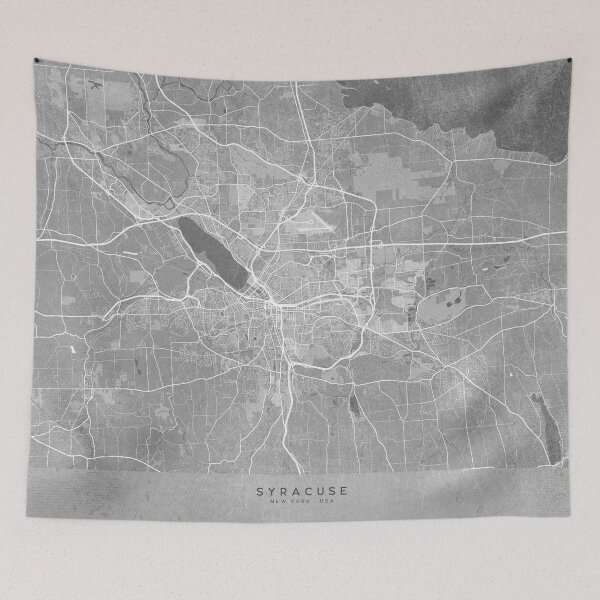 Aperçu de l'œuvre Carte de Syracuse (NY, USA) dans un style vintage gris créée et vendue par blursbyai.