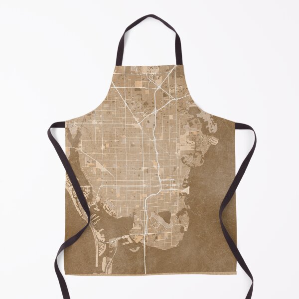 Item preview, Map of St. Petersburg (FL, USA) in sepia vintage style designed and sold by blursbyai.