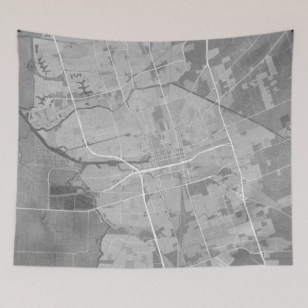 Item preview, Map of Stockton (CA, USA) in gray vintage style designed and sold by blursbyai.