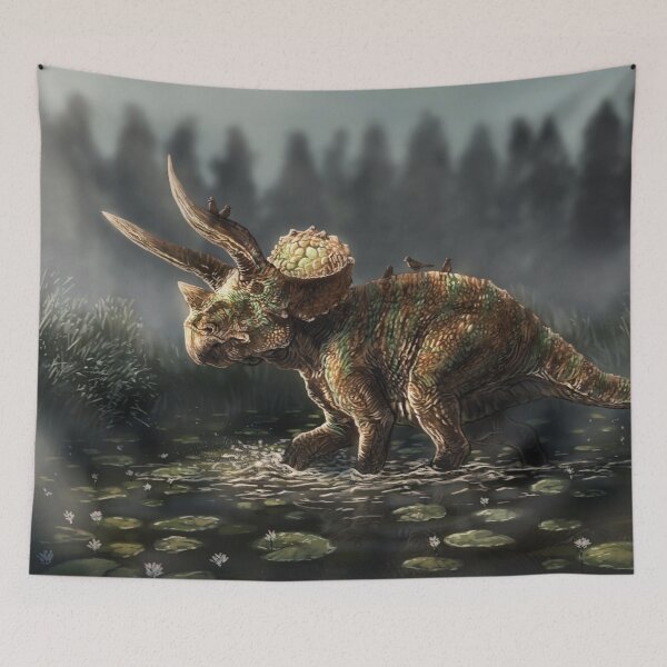 Item preview, Morning scrolling - Triceratops designed and sold by alandodrawing.
