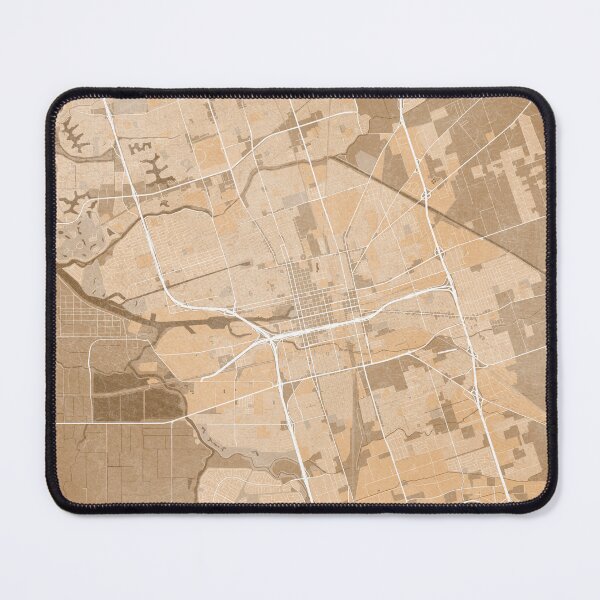 Item preview, Map of Stockton (CA, USA) in sepia vintage style designed and sold by blursbyai.