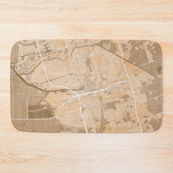 Item preview, Map of Stockton (CA, USA) in sepia vintage style designed and sold by blursbyai.
