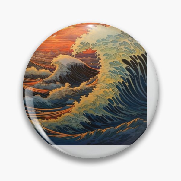 Artikelvorschau, The Great Wave Of Pug Pattern entworfen und verkauft von Nice En.
