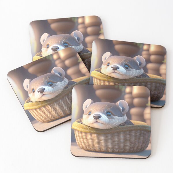 Item preview, Cute otter baby in basket designed and sold by MarionsArt.
