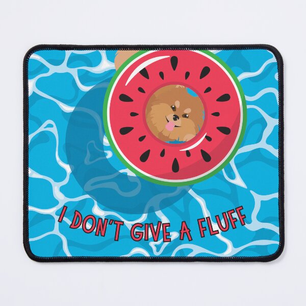 Item preview, I Don't Give a Fluff with Pomeranian Dog in Swimming Pool Float designed and sold by SeasonalDogs.
