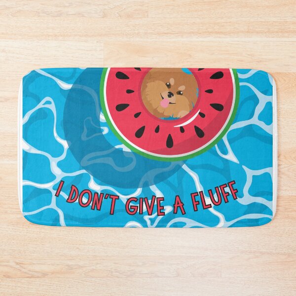 Item preview, I Don't Give a Fluff with Pomeranian Dog in Swimming Pool Float designed and sold by SeasonalDogs.