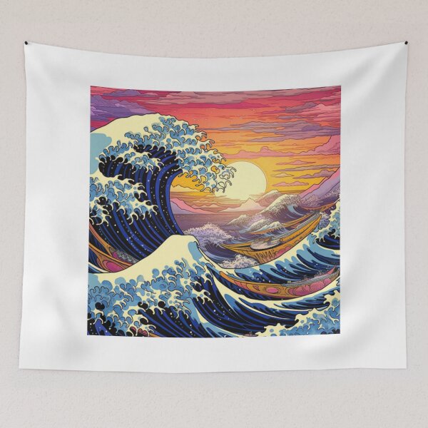 Artikelvorschau, The Great Wave Of Pug Pattern entworfen und verkauft von Nice En.