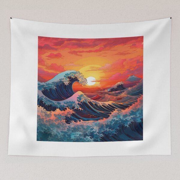 Artikelvorschau, The Great Wave Of Pug Pattern entworfen und verkauft von Nice En.