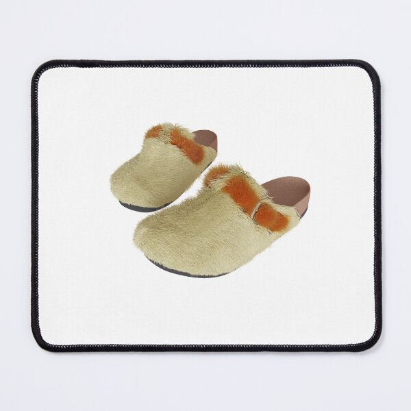 Item preview, Suede taupe slippers designed with long fur designed and sold by trepiu.