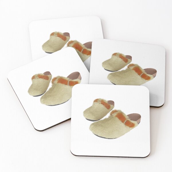Item preview, Suede taupe slippers designed with long fur designed and sold by trepiu.