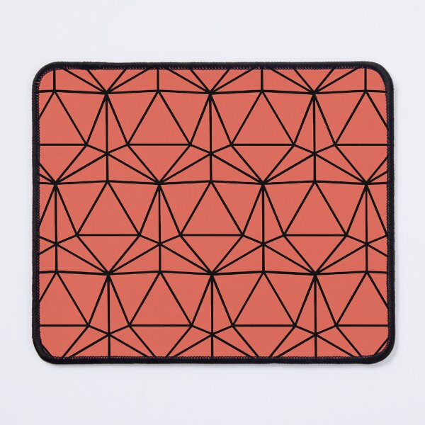 Item preview, Coral and Black Dodecahedron DND TTRPG Repeating Pattern designed and sold by ReverieFab.