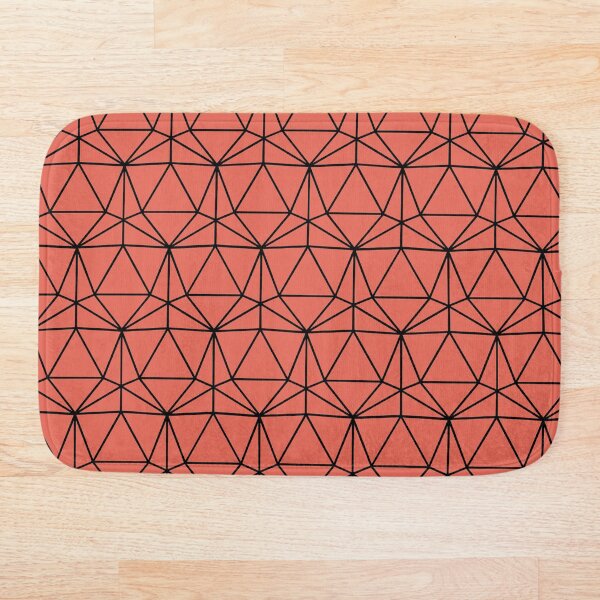 Item preview, Coral and Black Dodecahedron DND TTRPG Repeating Pattern designed and sold by ReverieFab.