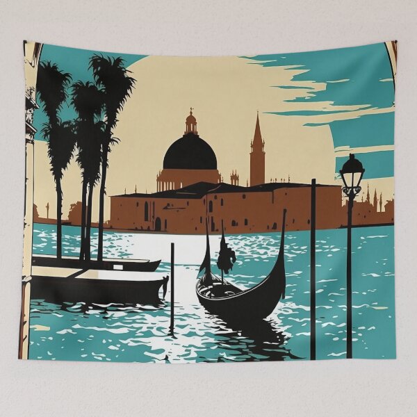 Item preview, Landscape of Venice, view of the sea with gondola, pop art designed and sold by VeronicArt85.